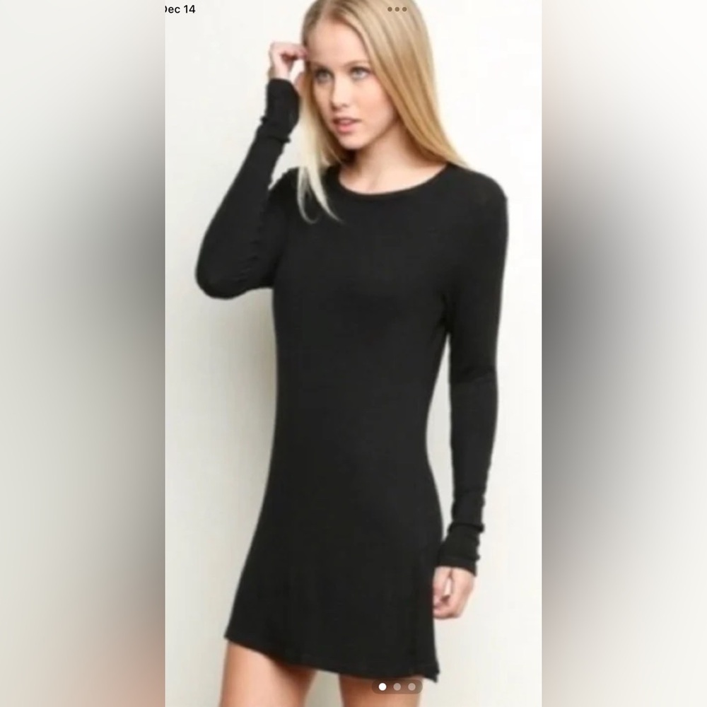 Brandy Melville Black Long Sleeve Dress